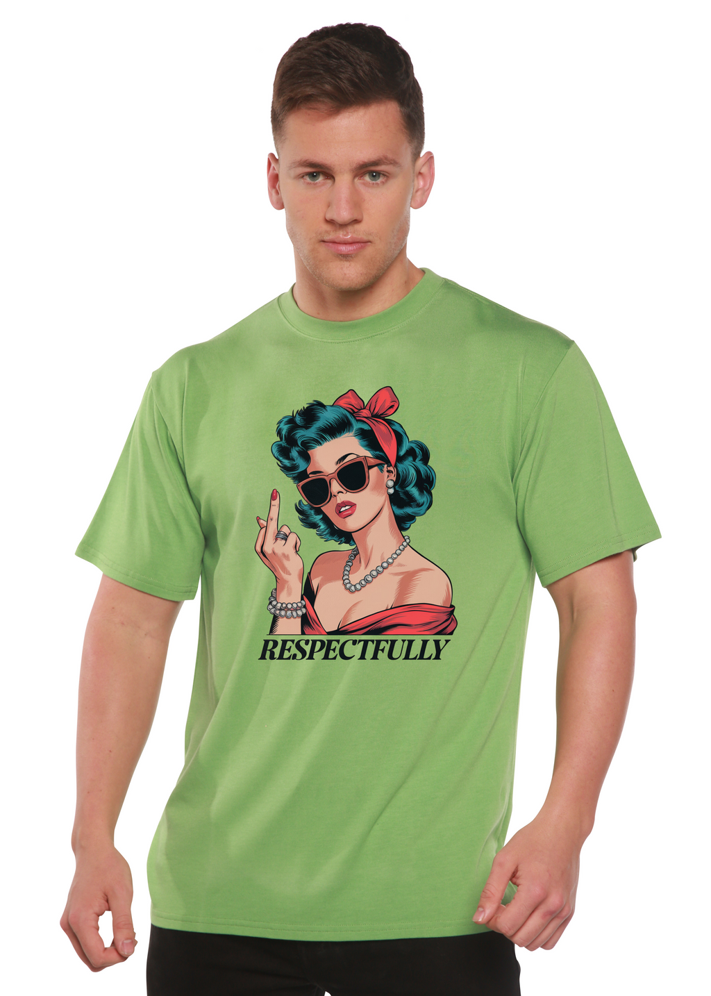 Respectfully Middle Finger Unisex Bamboo/Cotton Graphic T-Shirt