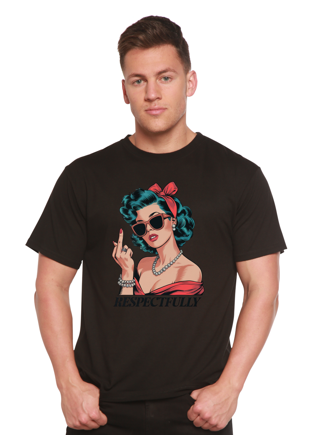 Respectfully Middle Finger Unisex Bamboo/Cotton Graphic T-Shirt