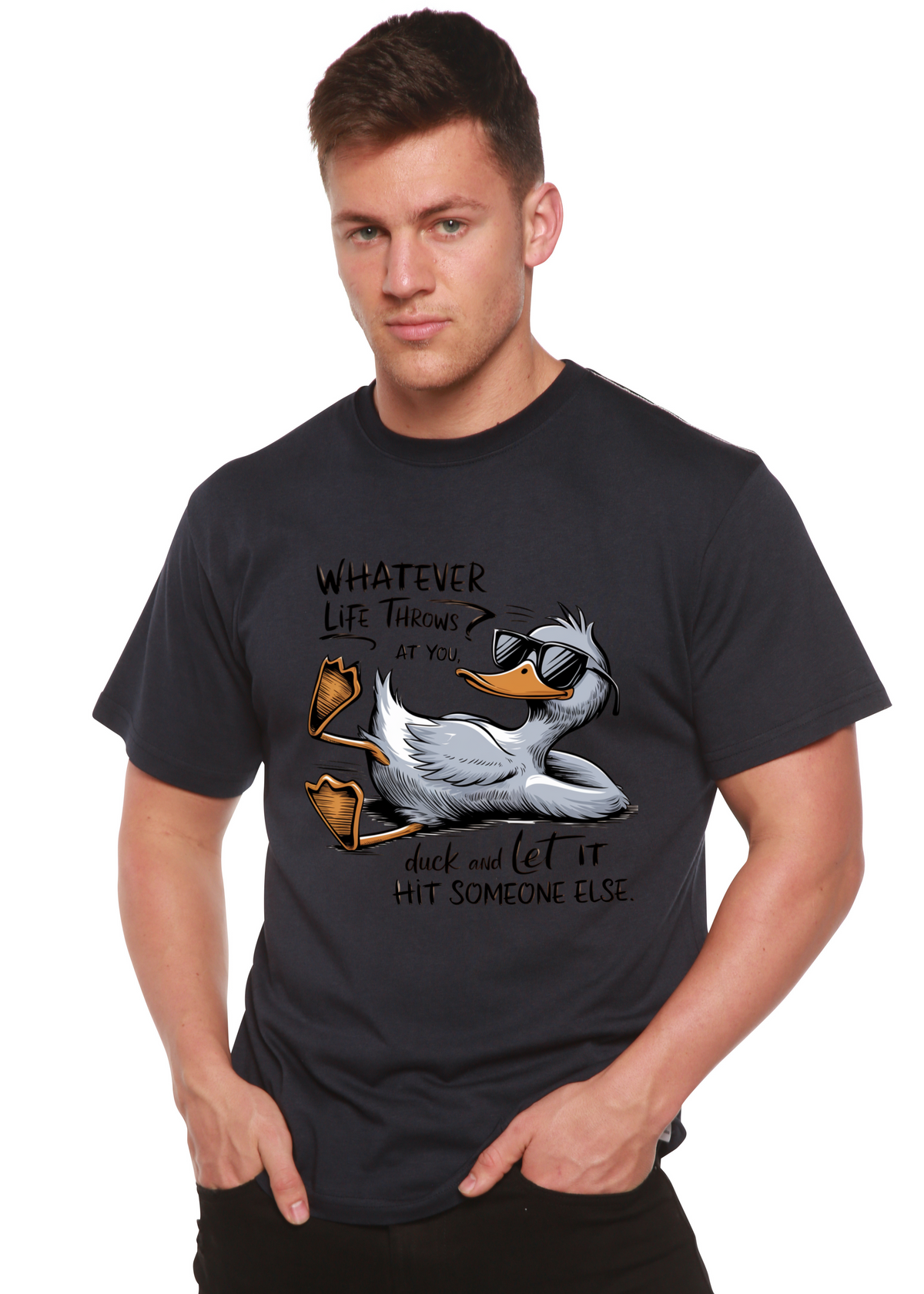 Whatever Life Throws at You Funny Unisex Bamboo/Cotton Graphic T-Shirt