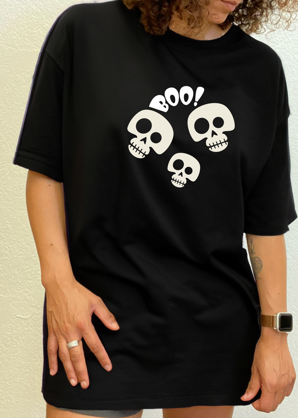 Halloween Boo Unisex Bamboo Viscose/Organic Cotton Short Sleeve Graphic T-Shirt