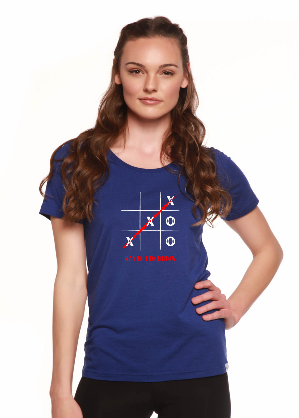 Maybe Tomorrow Women's Bamboo Sleeve Scoop Neck Graphic T-Shirt