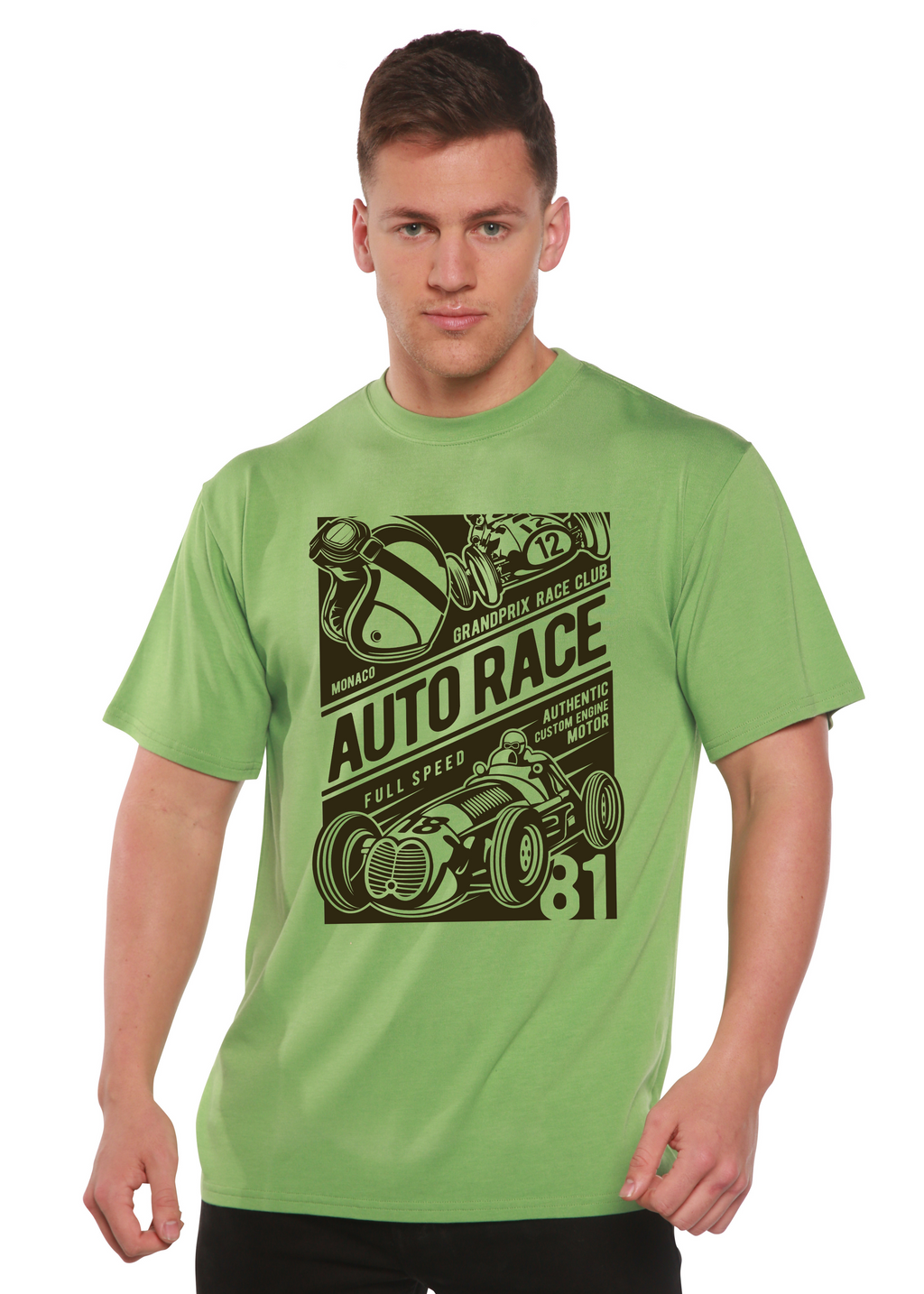 Auto Race Men's Bamboo Viscose/Organic Cotton Short Sleeve Graphic T-Shirt