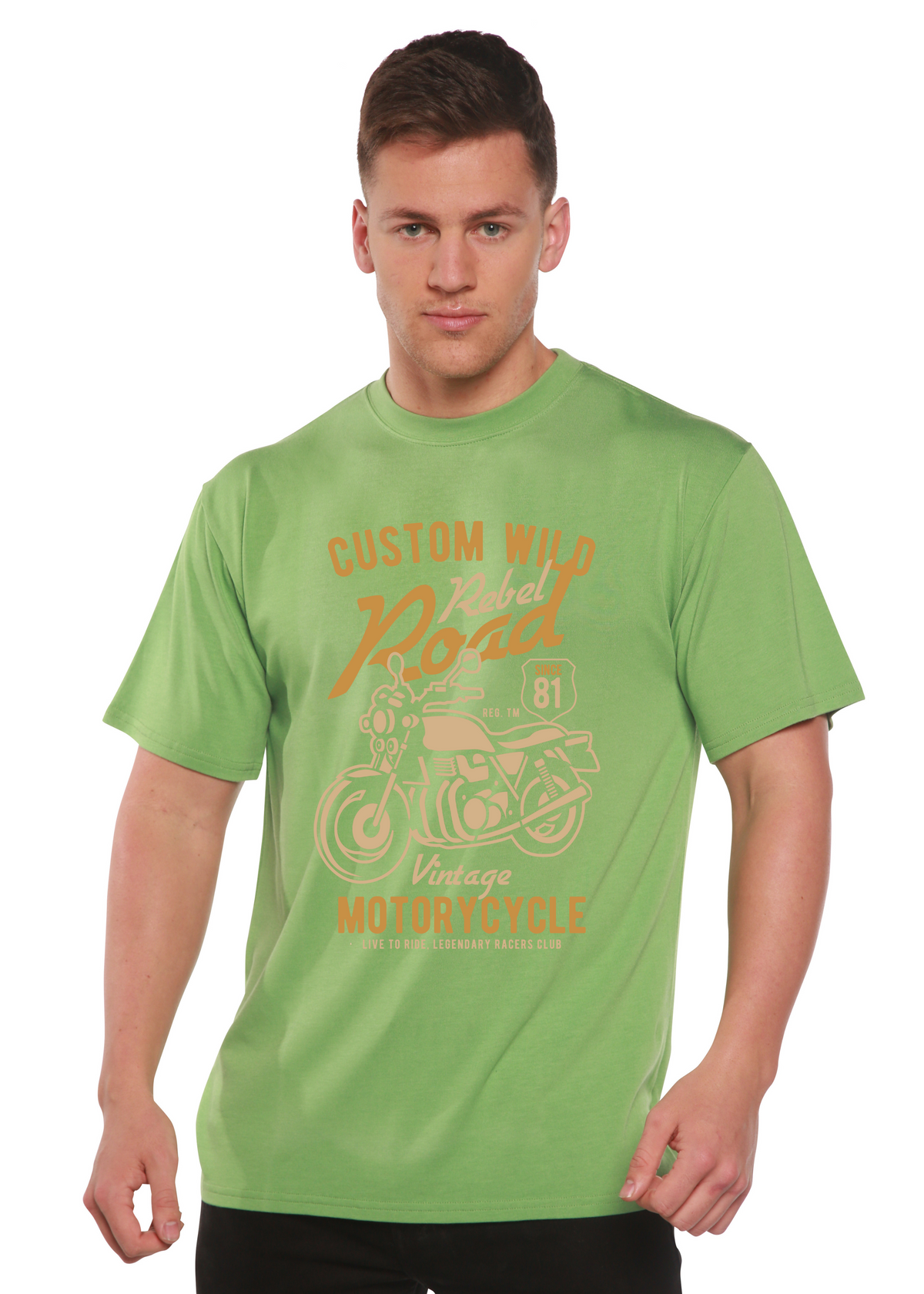Custom Wild Men's Bamboo Viscose/Organic Cotton Short Sleeve Graphic T-Shirt