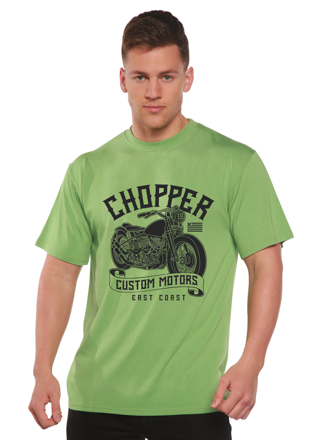 Chopper Custom Motors Men's Bamboo Viscose/Organic Cotton Short Sleeve Graphic T-Shirt
