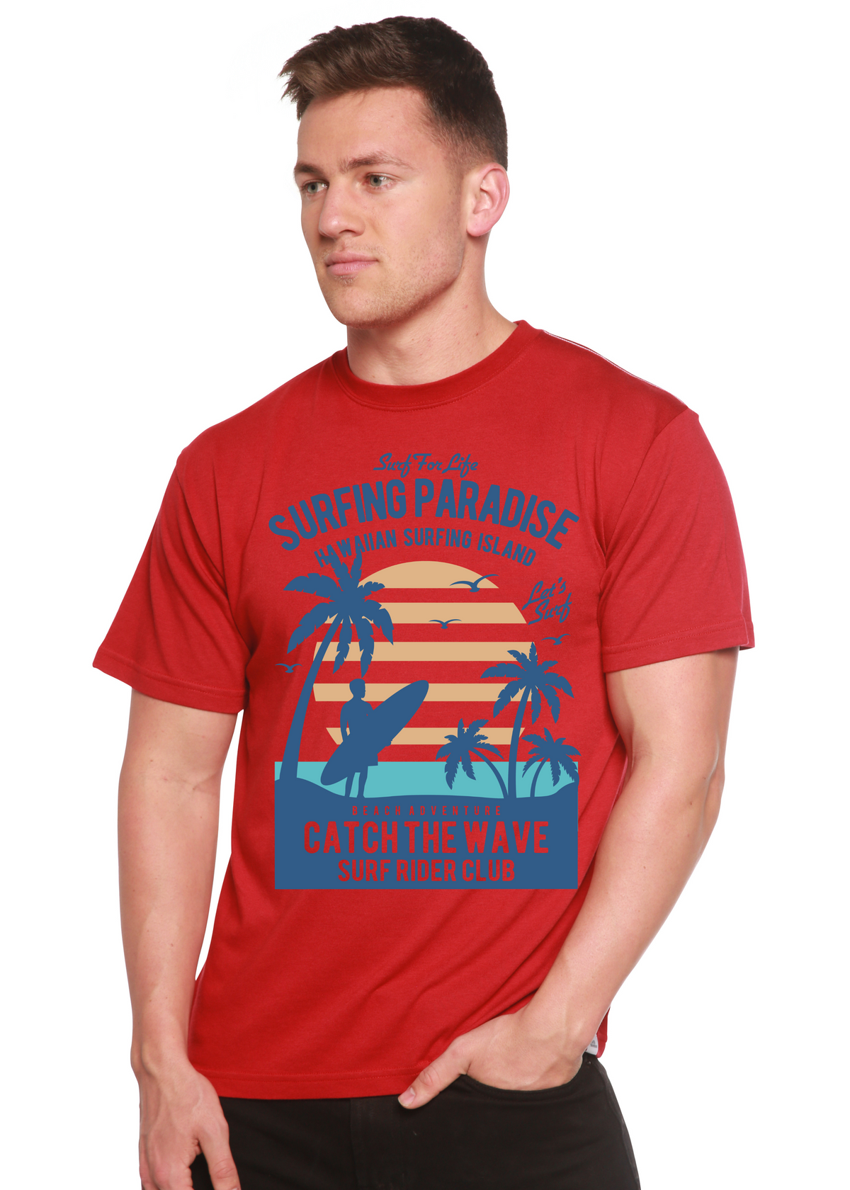 Surfing Paradis Spun Bamboo® Men's Bamboo Viscose/Organic Cotton Short Sleeve Graphic T-Shirt