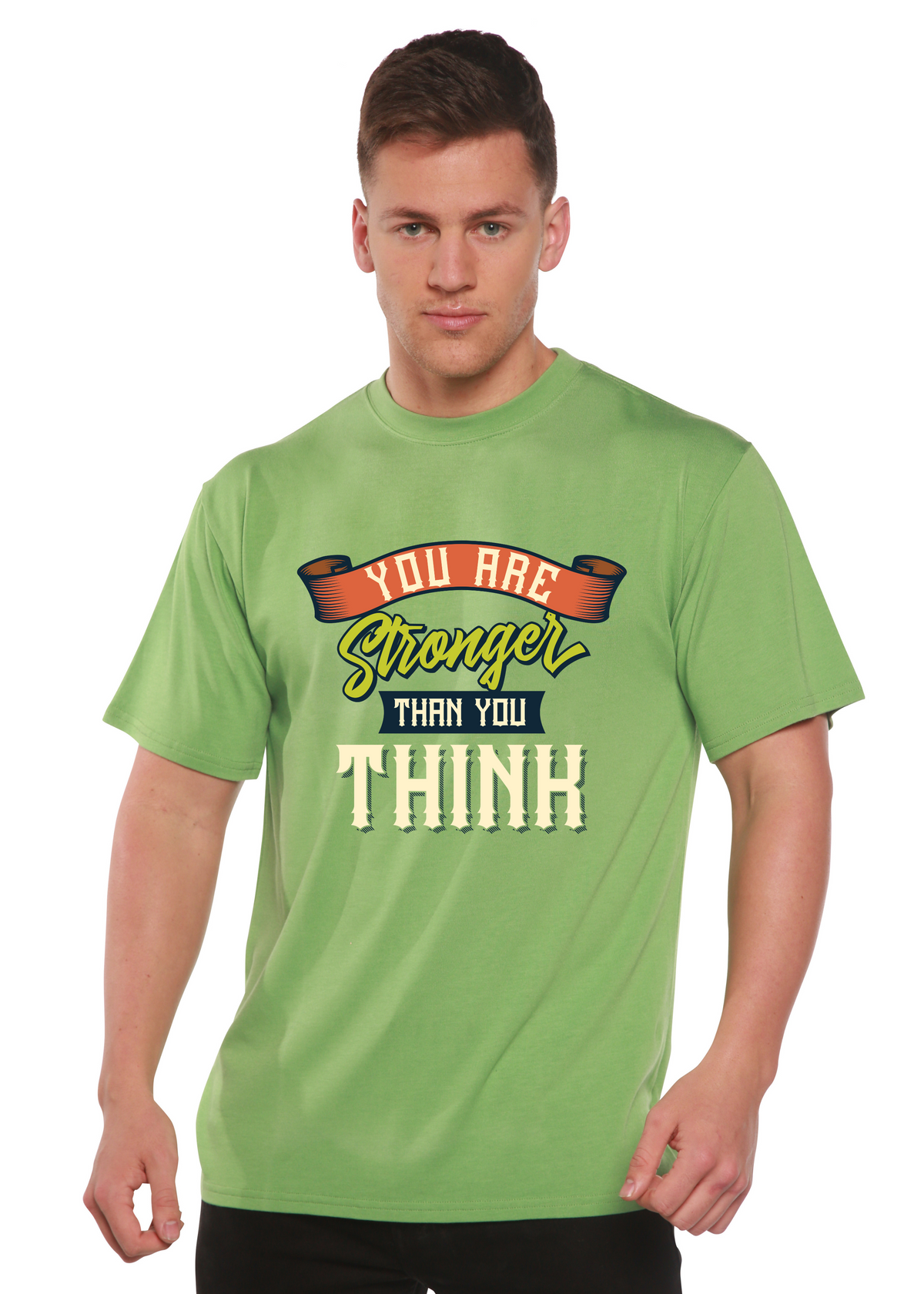You Are Stronger Than You Think Men's Bamboo Viscose/Organic Cotton Short Sleeve Graphic T-Shirt