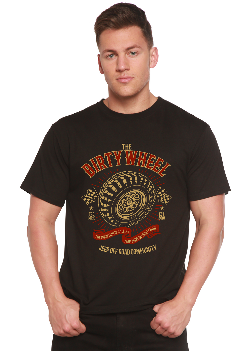 The Dirty Wheel Spun Bamboo® Men's Bamboo Viscose/Organic Cotton Short Sleeve Graphic T-Shirt