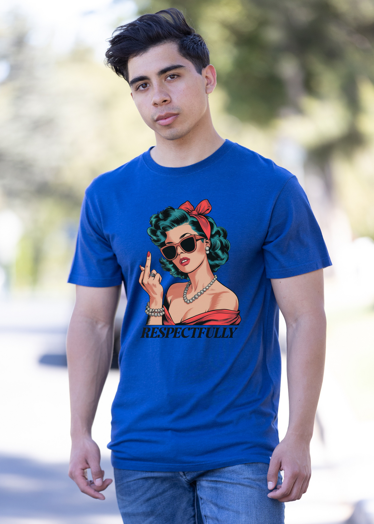Respectfully Middle Finger Unisex Bamboo/Cotton Graphic T-Shirt