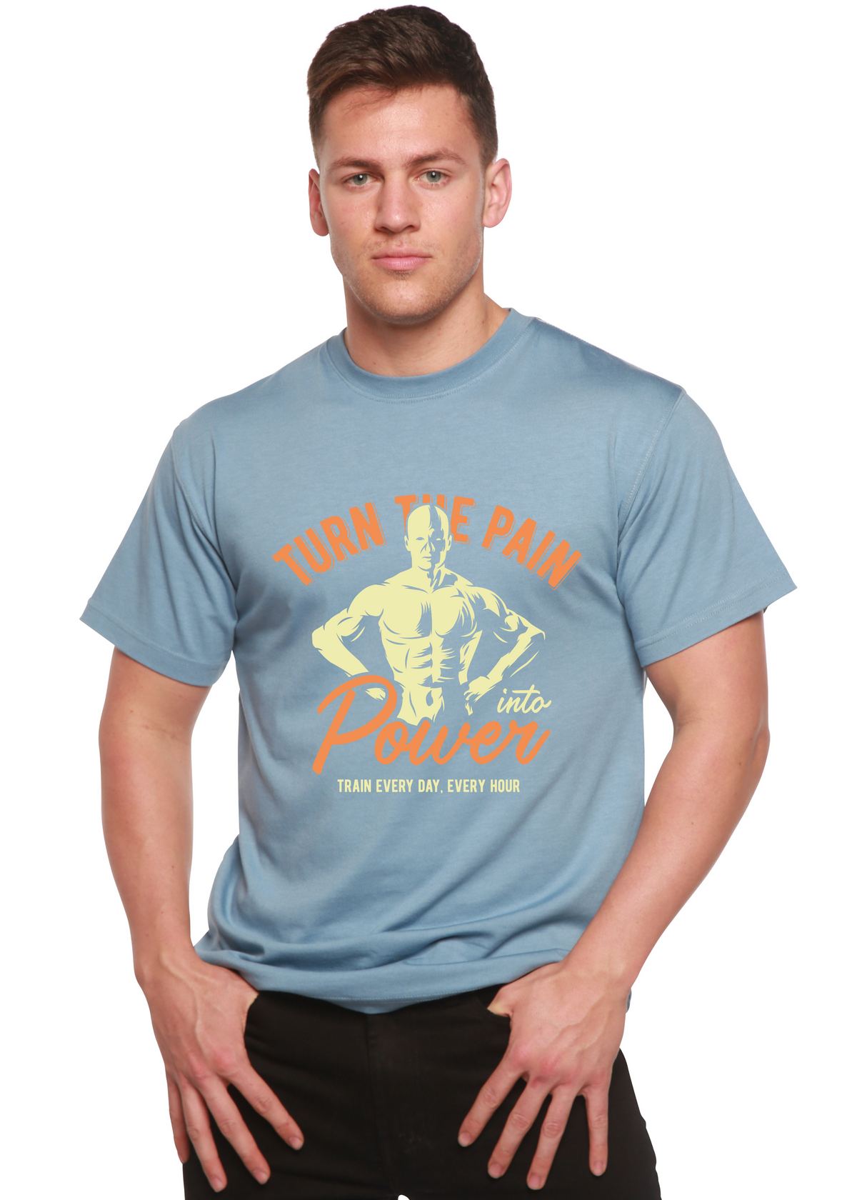 Turn The Pain Men's Bamboo Viscose/Organic Cotton Short Sleeve Graphic T-Shirt
