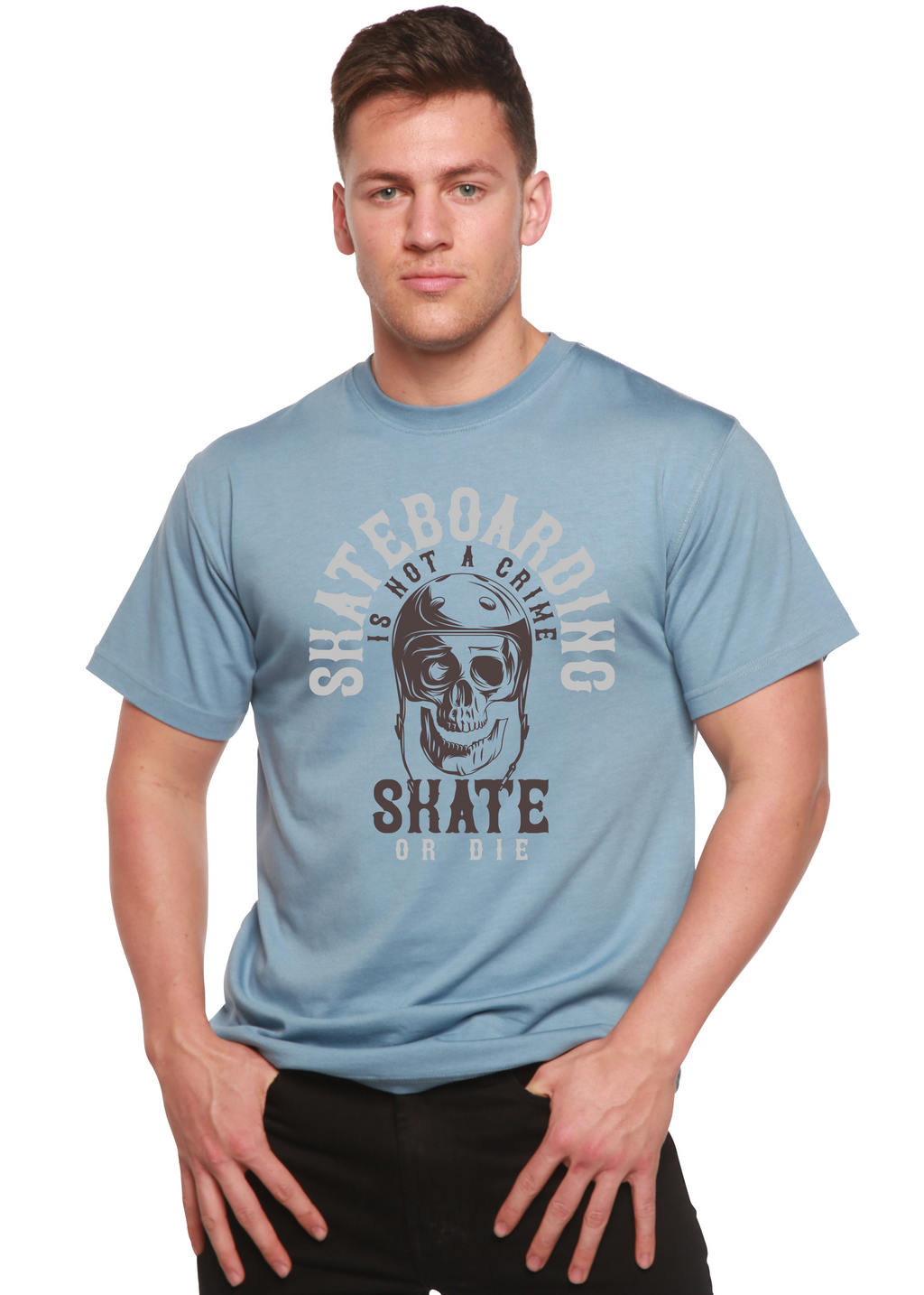 Skate Boarding Men's Bamboo Viscose/Organic Cotton Short Sleeve Graphic T-Shirt