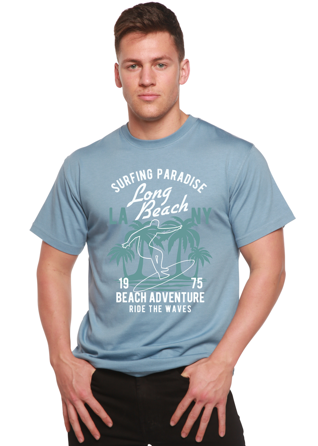 Beach Adventure Men's Bamboo Viscose/Organic Cotton Short Sleeve Graphic T-Shirt