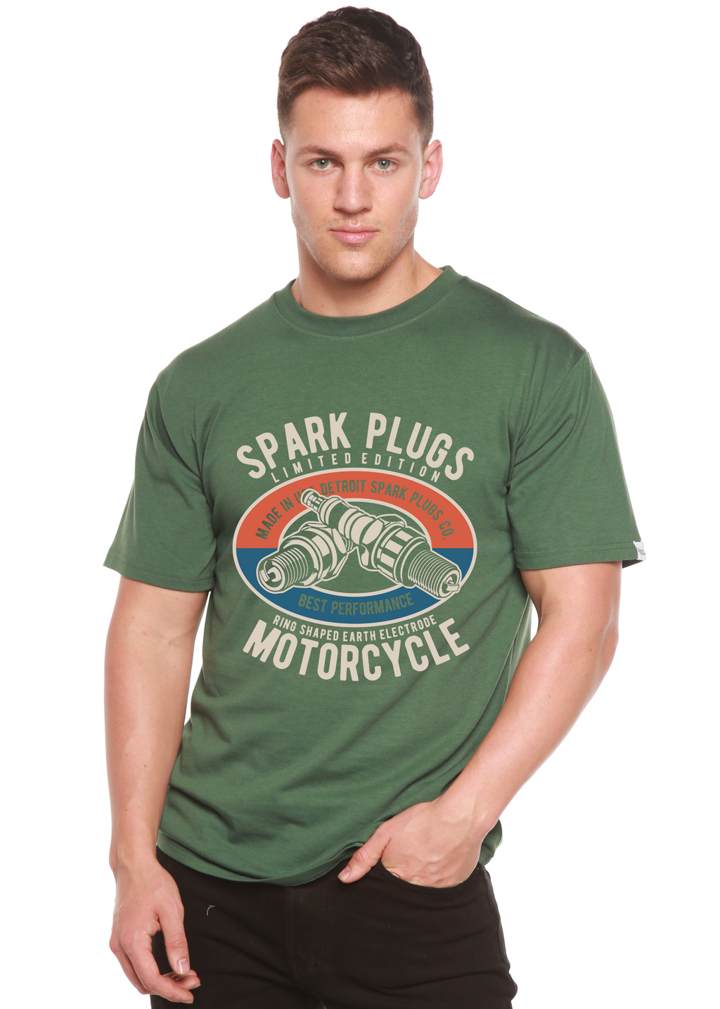 Spark Plugs Spun Bamboo® Men's Bamboo Viscose/Organic Cotton Short Sleeve Graphic T-Shirt