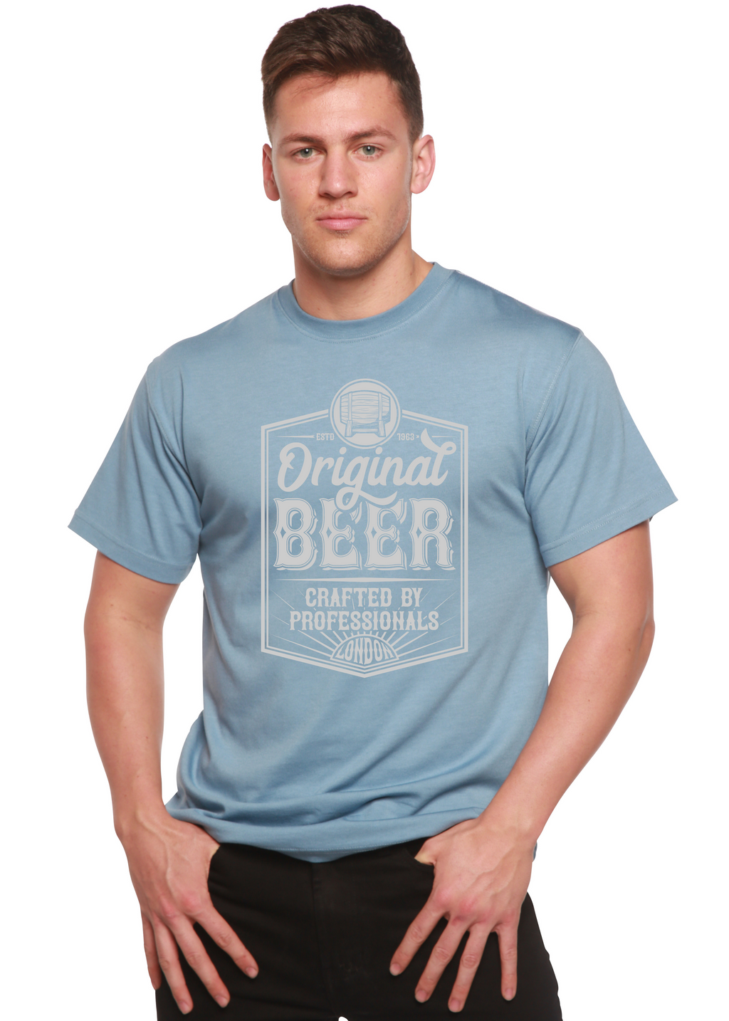 Original Beer Men's Bamboo Viscose/Organic Cotton Short Sleeve Graphic T-Shirt