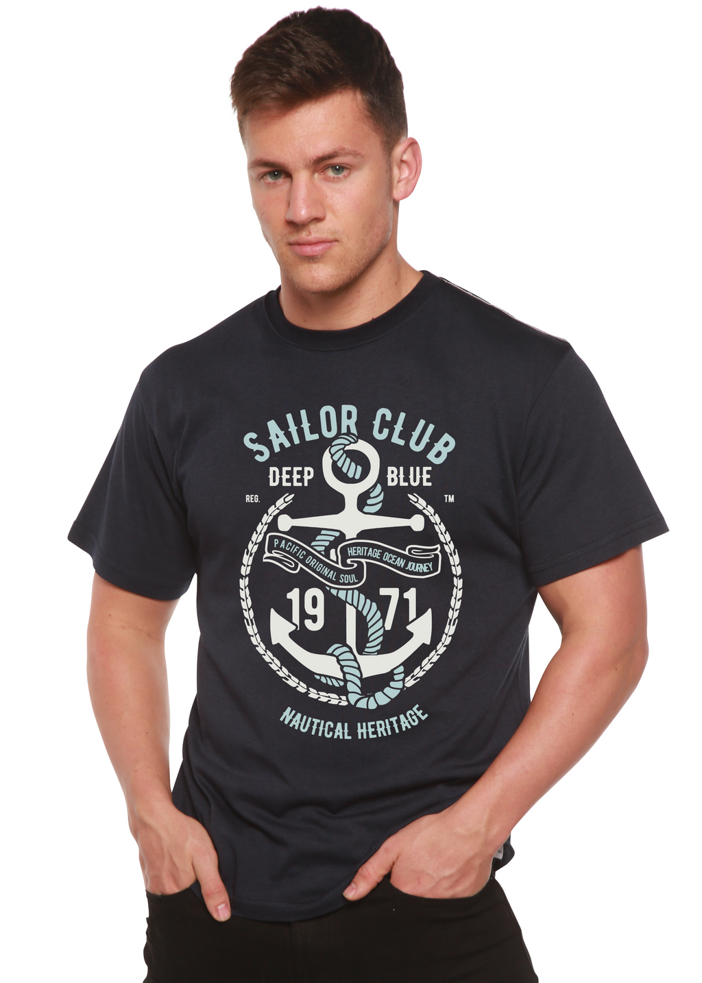 Sailor Club Spun Bamboo® Men's Bamboo Viscose/Organic Cotton Short Sleeve Graphic T-Shirt