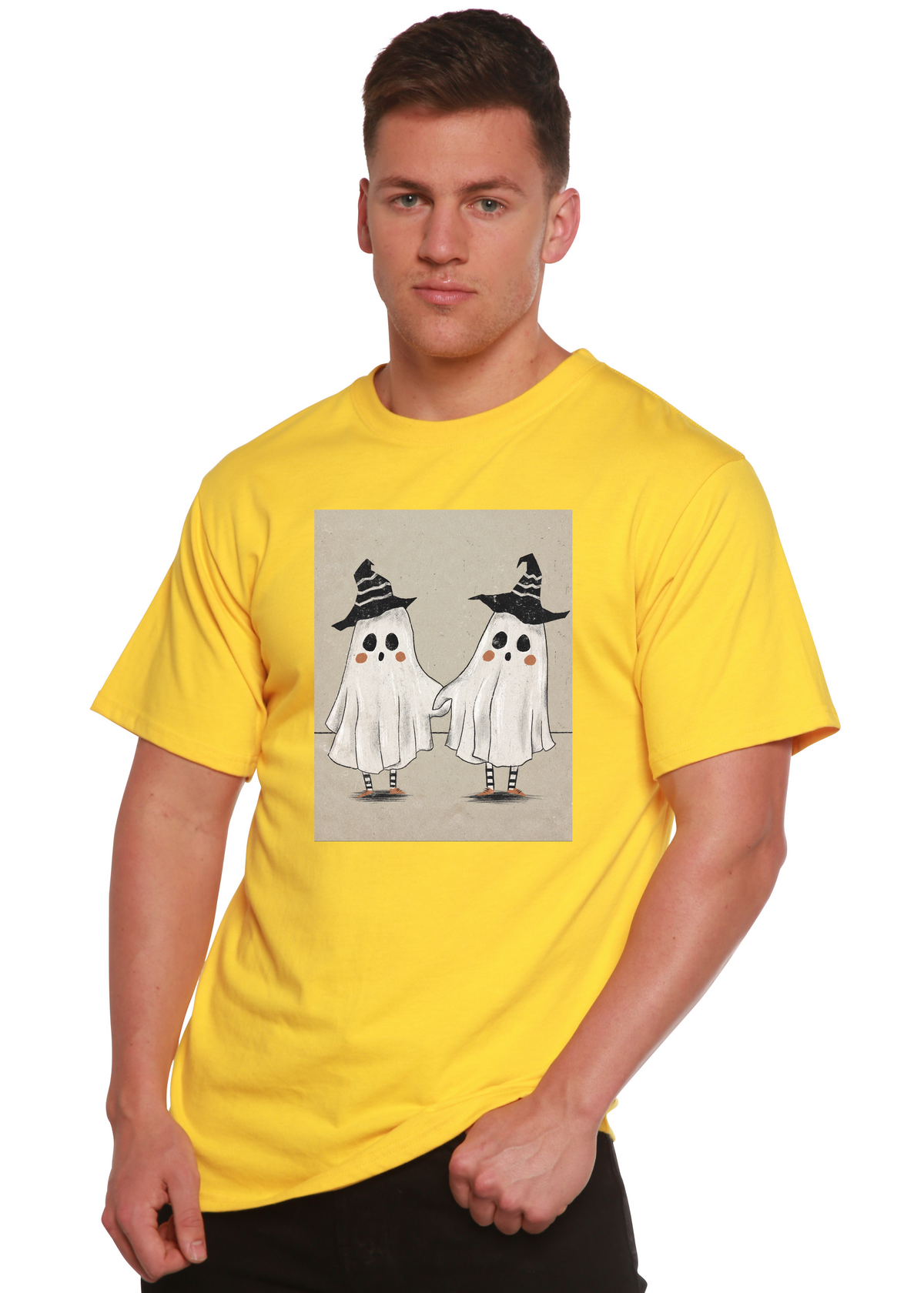 Cute Ghost Men's Bamboo Viscose/Organic Cotton Short Sleeve Graphic T-Shirt