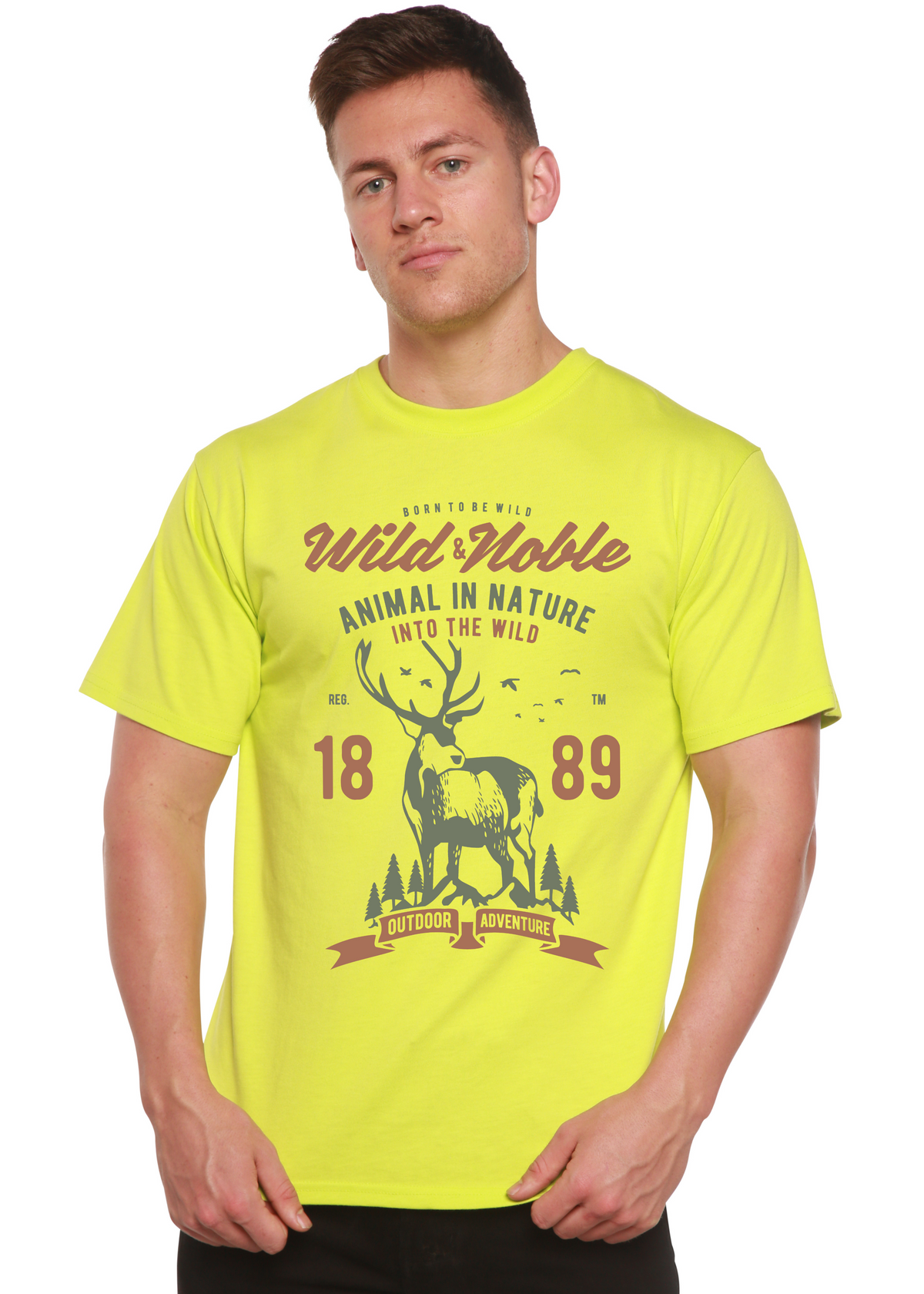 Wild And Noble Spun Bamboo® Men's Bamboo Viscose/Organic Cotton Short Sleeve Graphic T-Shirt