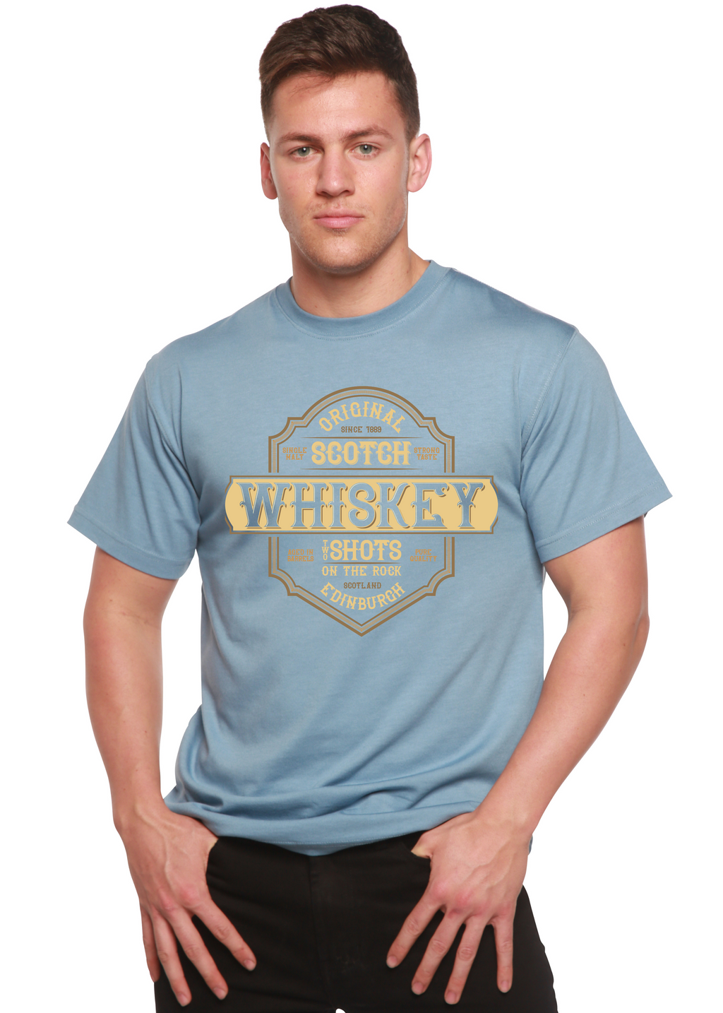 Whiskey Men's Bamboo Viscose/Organic Cotton Short Sleeve Graphic T-Shirt