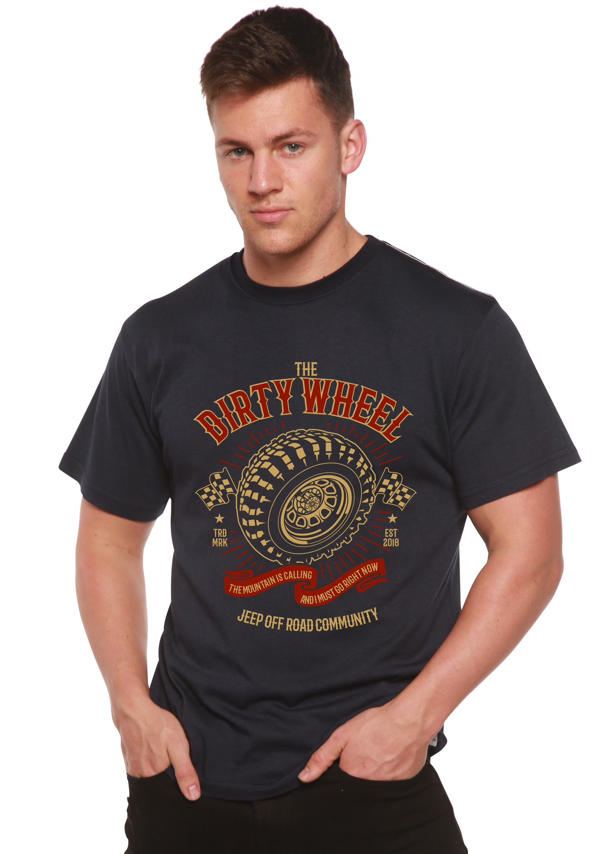 The Dirty Wheel Spun Bamboo® Men's Bamboo Viscose/Organic Cotton Short Sleeve Graphic T-Shirt