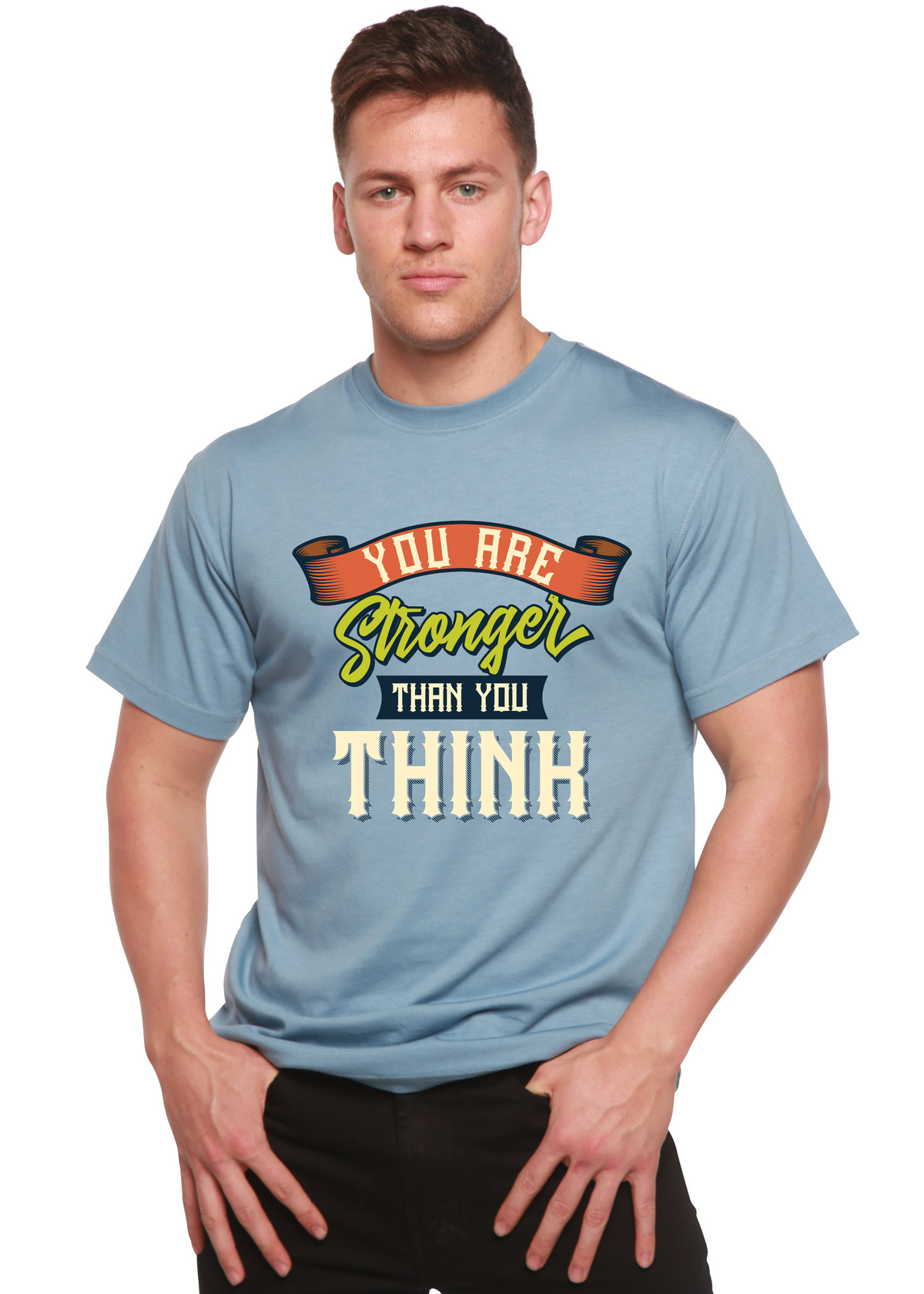 You Are Stronger Than You Think Men's Bamboo Viscose/Organic Cotton Short Sleeve Graphic T-Shirt