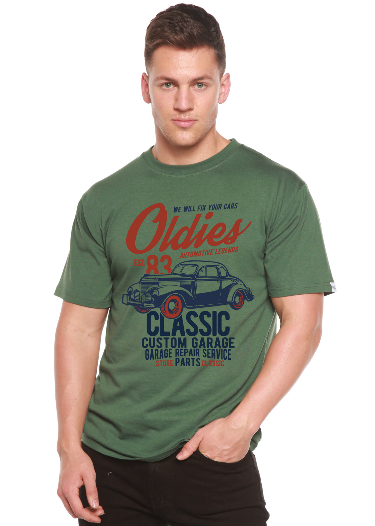 Oldies Spun Bamboo® Men's Bamboo Viscose/Organic Cotton Short Sleeve Graphic T-Shirt