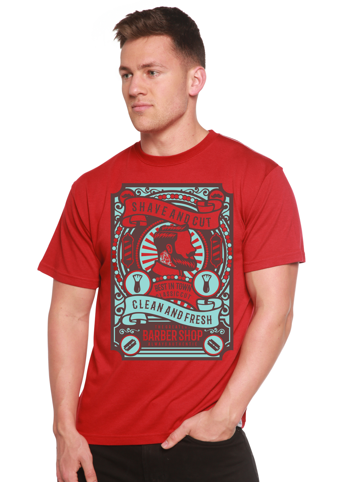 Shave and Cut Spun Bamboo® Men's Bamboo Viscose/Organic Cotton Short Sleeve Graphic T-Shirt