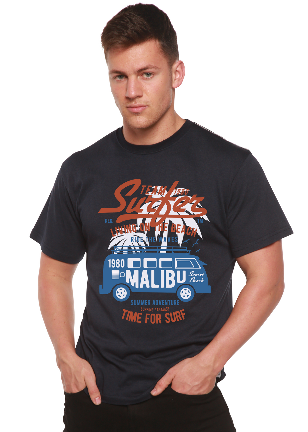 Team Surfer Spun Bamboo® Men's Bamboo Viscose/Organic Cotton Short Sleeve Graphic T-Shirt