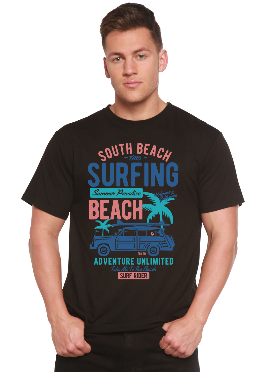 South Beach Spun Bamboo® Men's Bamboo Viscose/Organic Cotton Short Sleeve Graphic T-Shirt