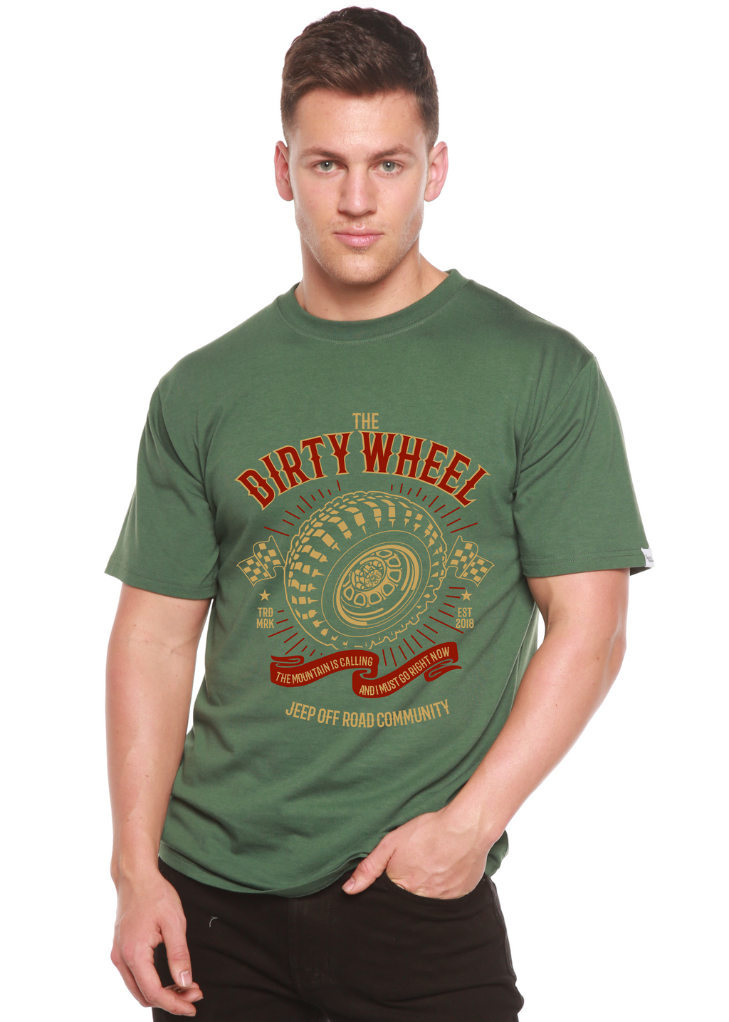 The Dirty Wheel Spun Bamboo® Men's Bamboo Viscose/Organic Cotton Short Sleeve Graphic T-Shirt