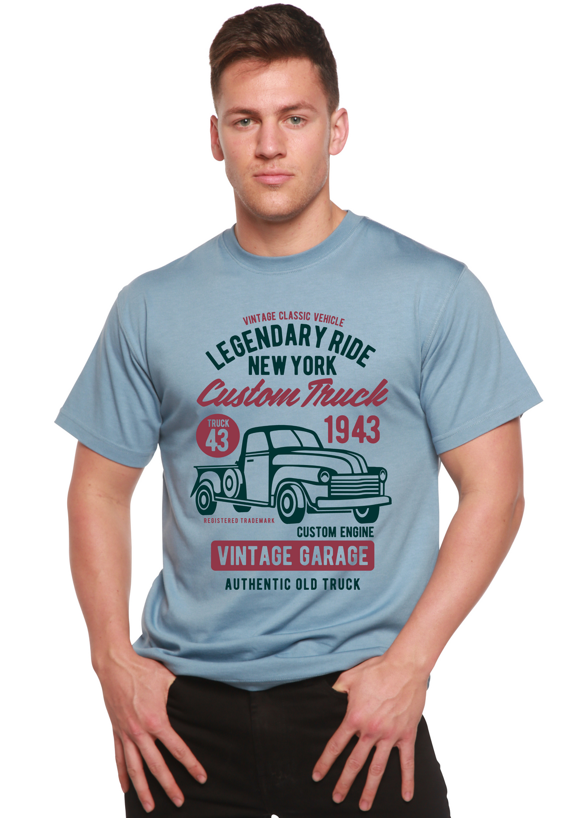 Legendary Ride Custom Truck Men's Bamboo Viscose/Organic Cotton Short Sleeve Graphic T-Shirt