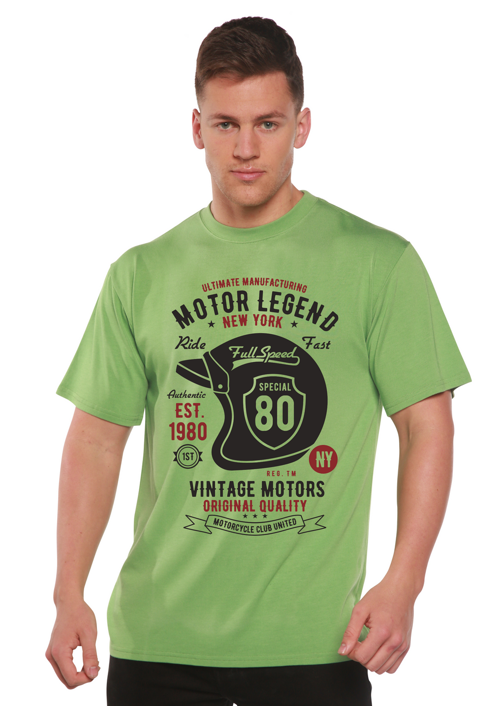 Motor Legend Helmet Men's Bamboo Viscose/Organic Cotton Short Sleeve Graphic T-Shirt