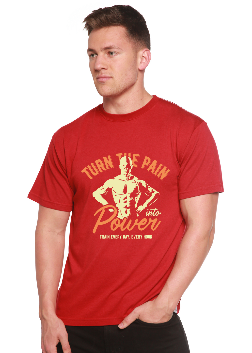 Turn The Pain Men's Bamboo Viscose/Organic Cotton Short Sleeve Graphic T-Shirt