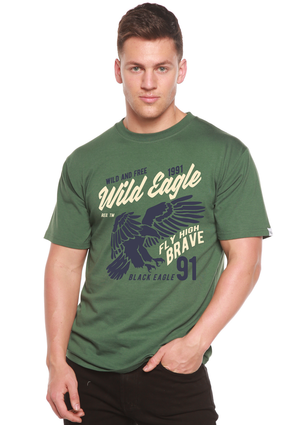 Wild Eagle Spun Bamboo® Men's Bamboo Viscose/Organic Cotton Short Sleeve Graphic T-Shirt