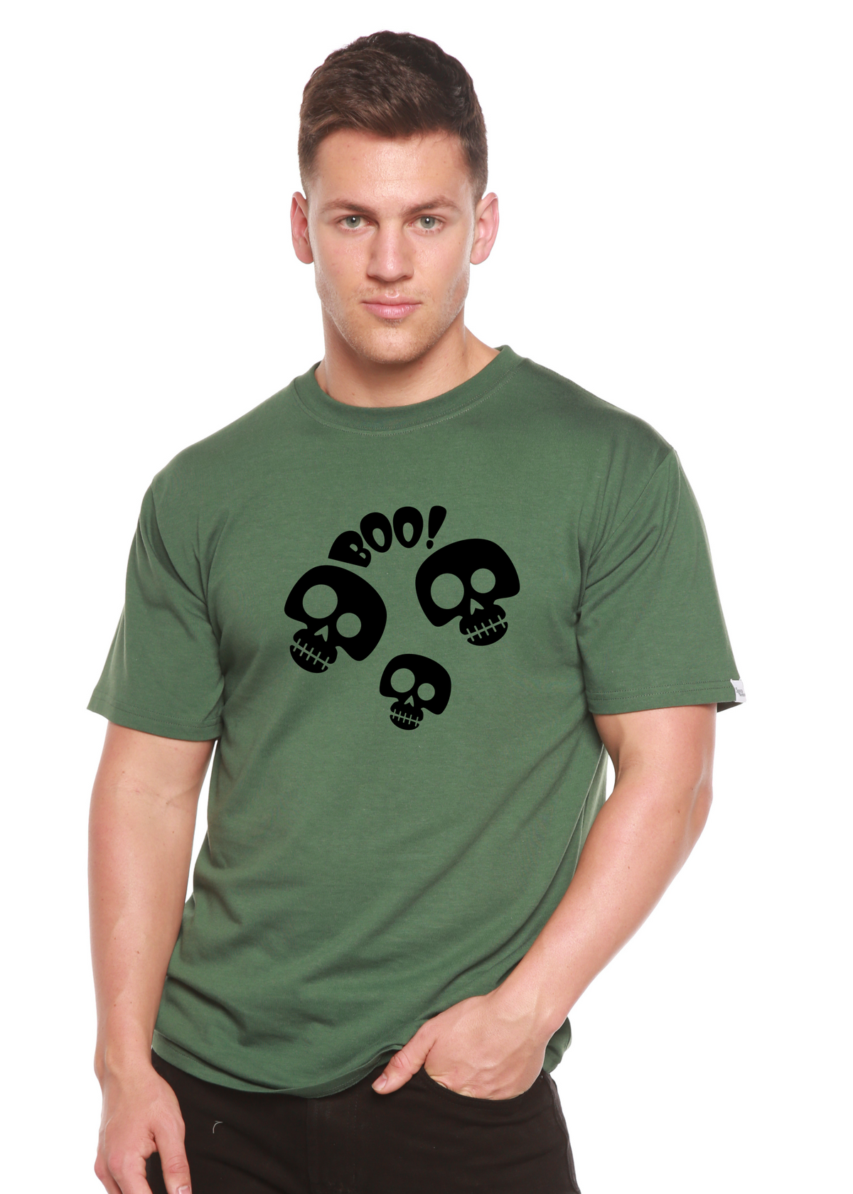 Halloween Boo Unisex Bamboo Viscose/Organic Cotton Short Sleeve Graphic T-Shirt