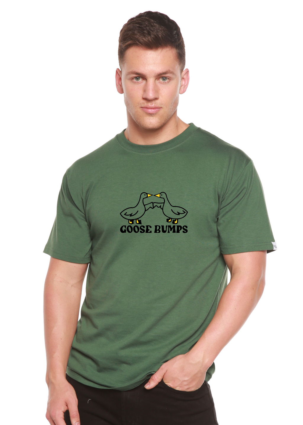Goose Bumps Men's Bamboo Viscose/Organic Cotton Short Sleeve Graphic T-Shirt