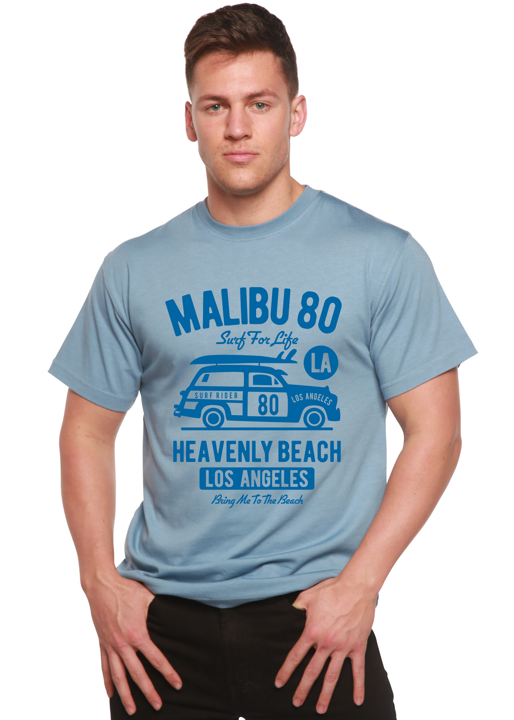 Malibu 80 Men's Bamboo Viscose/Organic Cotton Short Sleeve Graphic T-Shirt