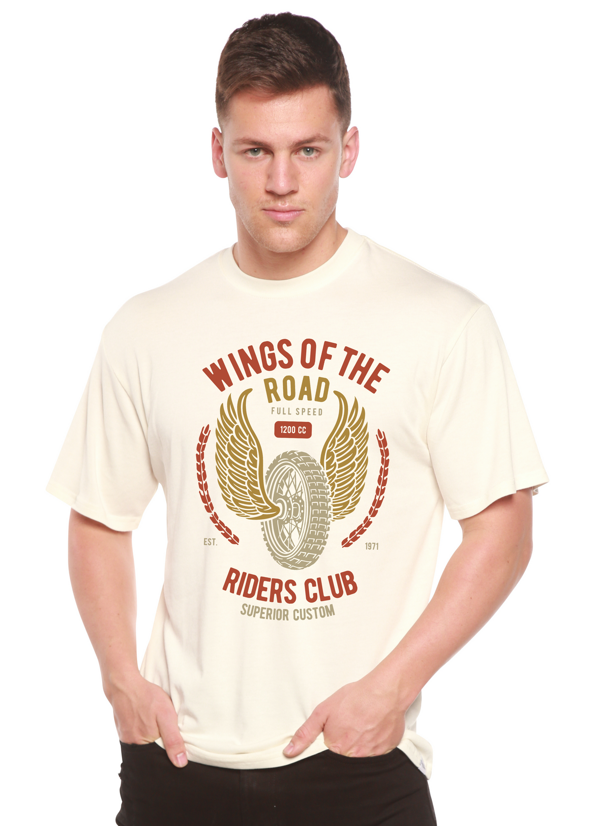 Wings Of The Road Spun Bamboo® Men's Bamboo Viscose/Organic Cotton Short Sleeve Graphic T-Shirt