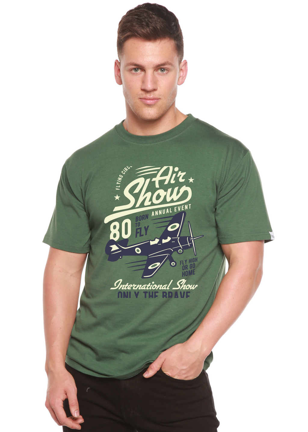 Air Show Men's Bamboo Viscose/Organic Cotton Short Sleeve Graphic T-Shirt