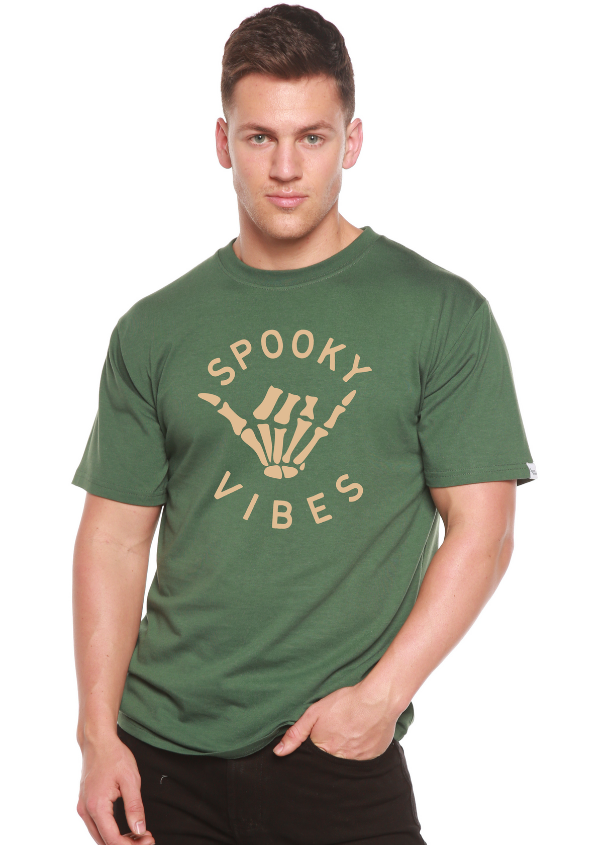 Spooky Vibes Men's Bamboo Viscose/Organic Cotton Short Sleeve Graphic T-Shirt