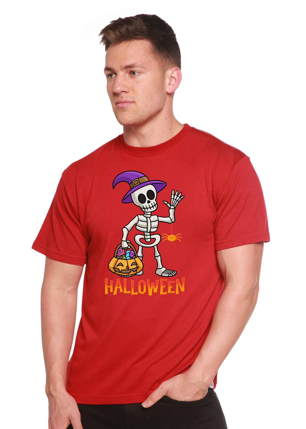 Happy Halloween Unisex Bamboo Viscose/Organic Cotton Short Sleeve Graphic T-Shirt