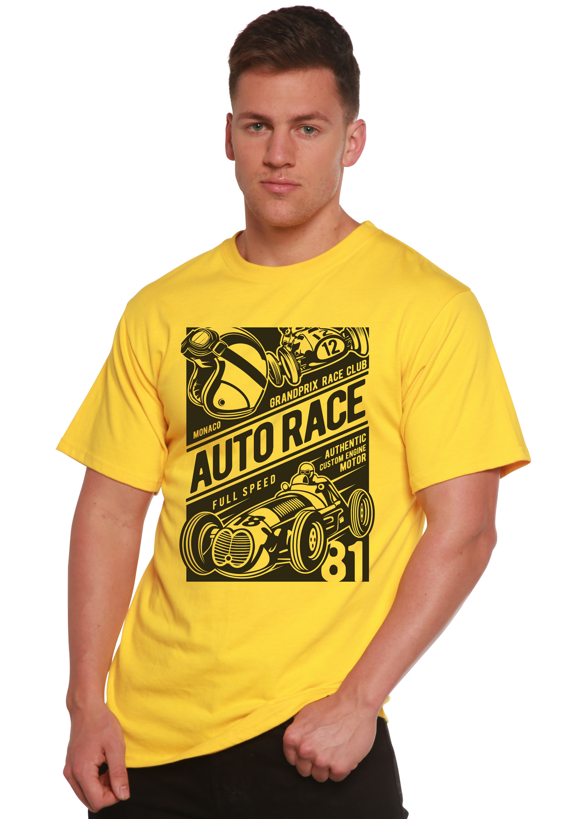Auto Race Men's Bamboo Viscose/Organic Cotton Short Sleeve Graphic T-Shirt