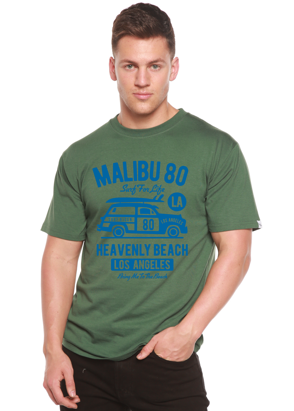 Malibu 80 Men's Bamboo Viscose/Organic Cotton Short Sleeve Graphic T-Shirt