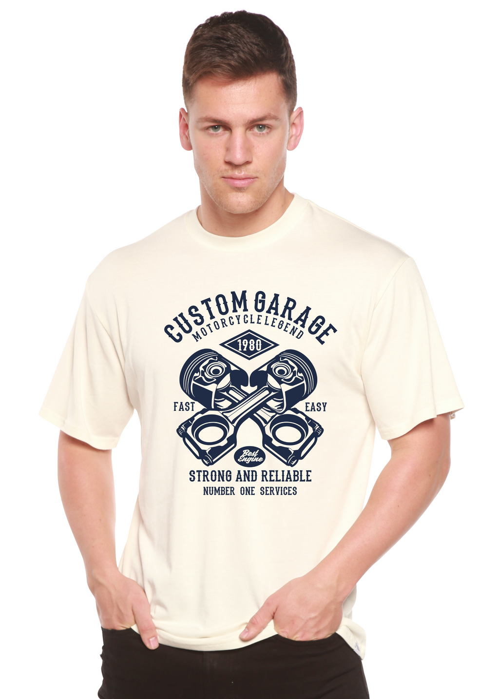 Custom Garage Men's Bamboo Viscose/Organic Cotton Short Sleeve Graphic T-Shirt