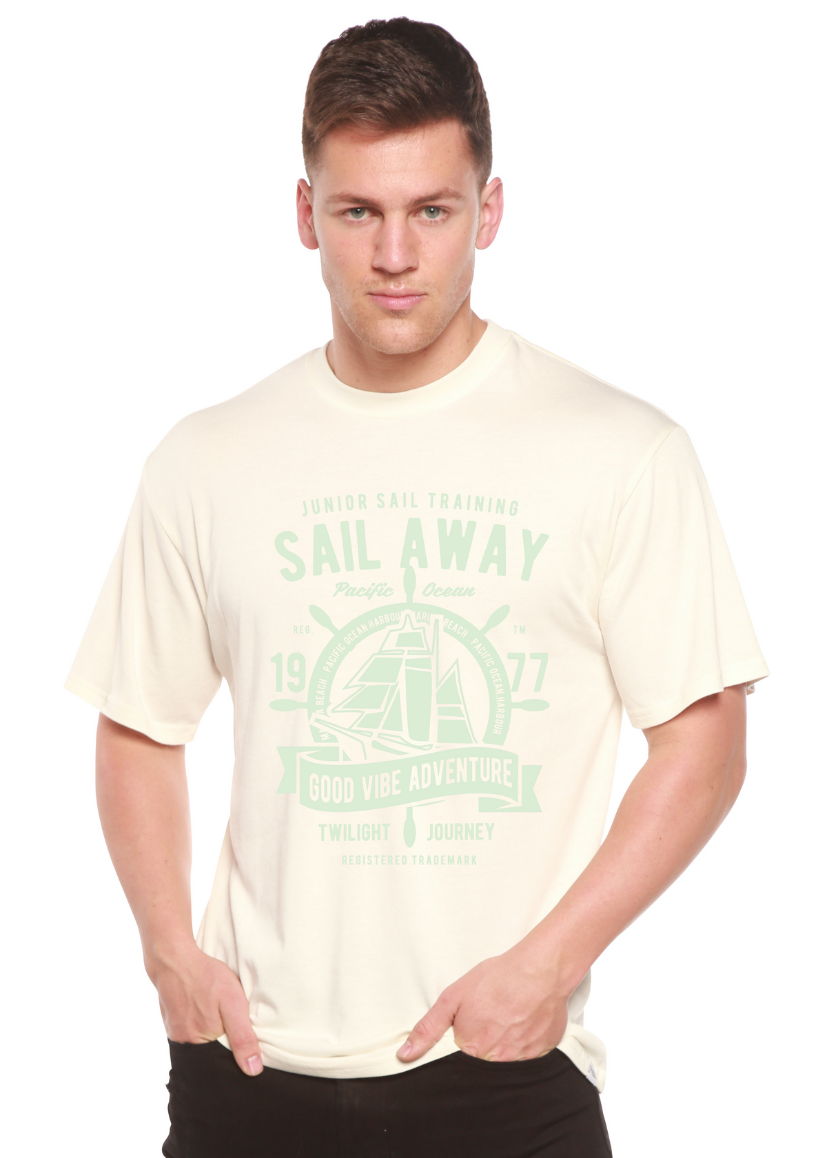 Sail Away Spun Bamboo® Men's Bamboo Viscose/Organic Cotton Short Sleeve Graphic T-Shirt