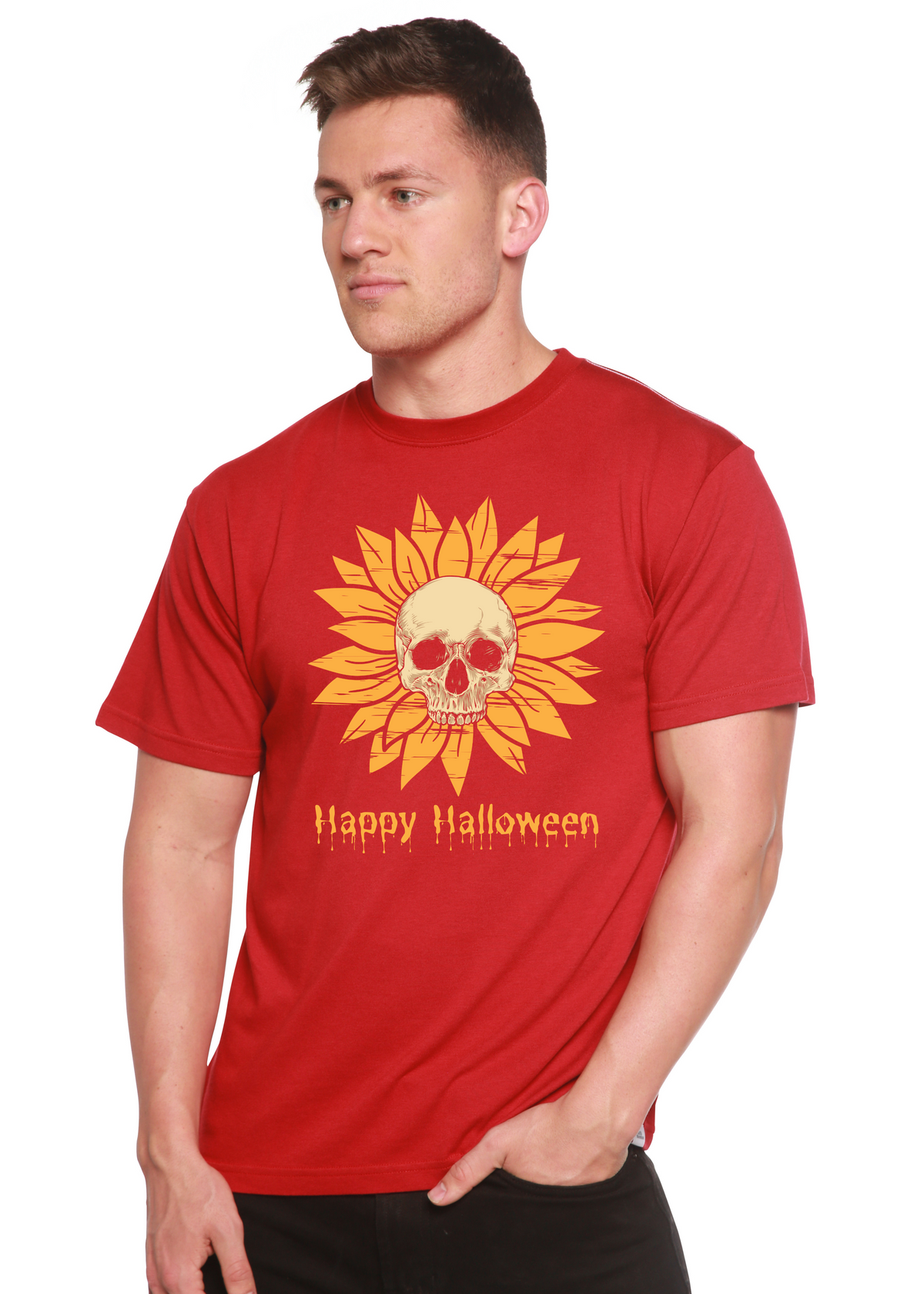 Happy Halloween Day Men's Bamboo Viscose/Organic Cotton Short Sleeve Graphic T-Shirt