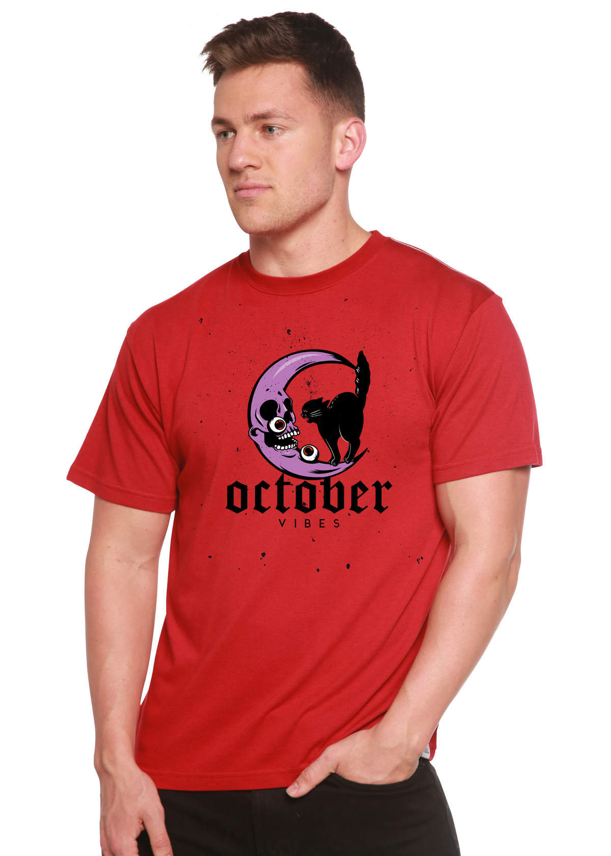 October Vibes Men's Bamboo Viscose/Organic Cotton Short Sleeve Graphic T-Shirt