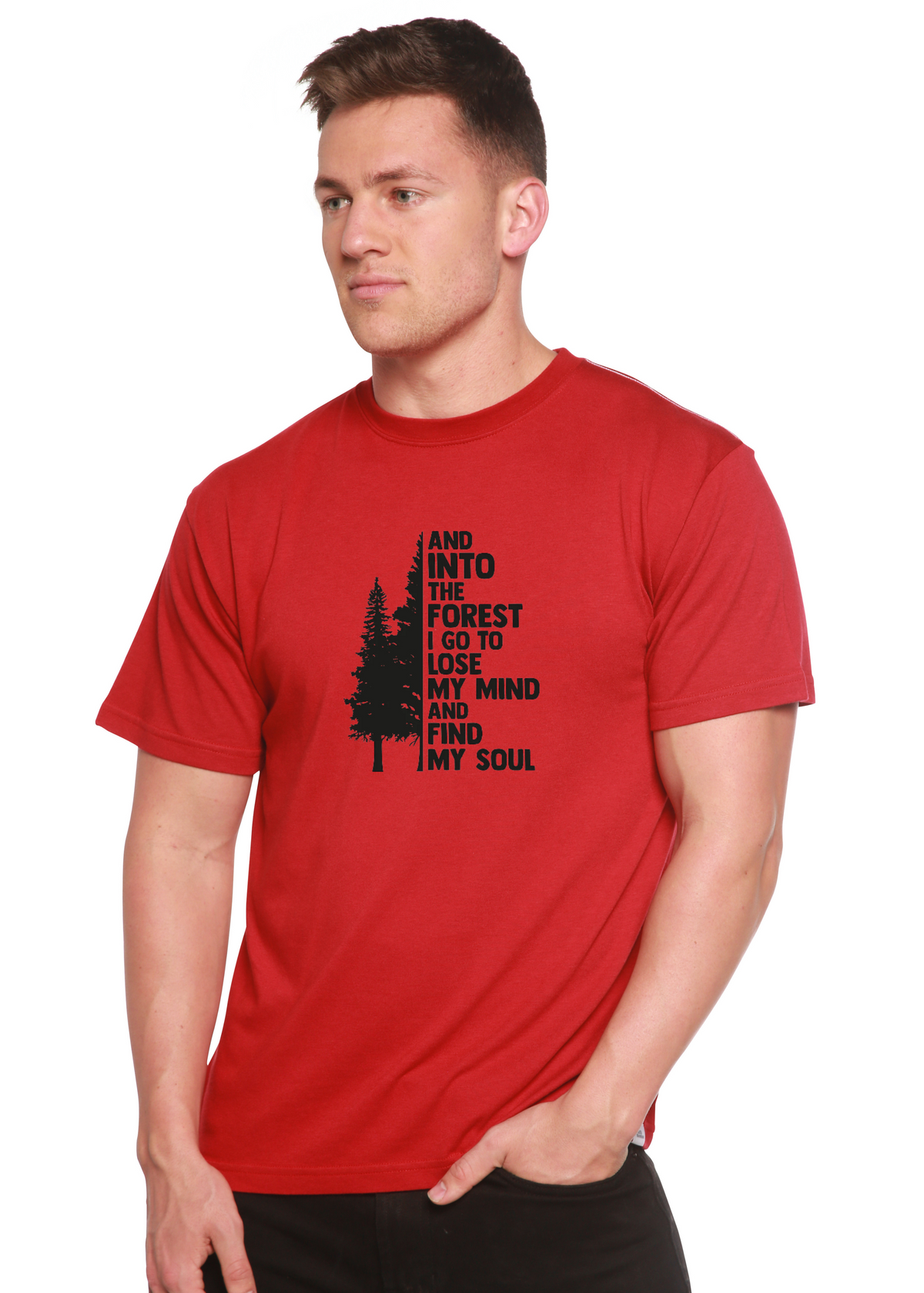 And Into The Forest I Go Men's Bamboo Viscose/Organic Cotton Short Sleeve Graphic T-Shirt