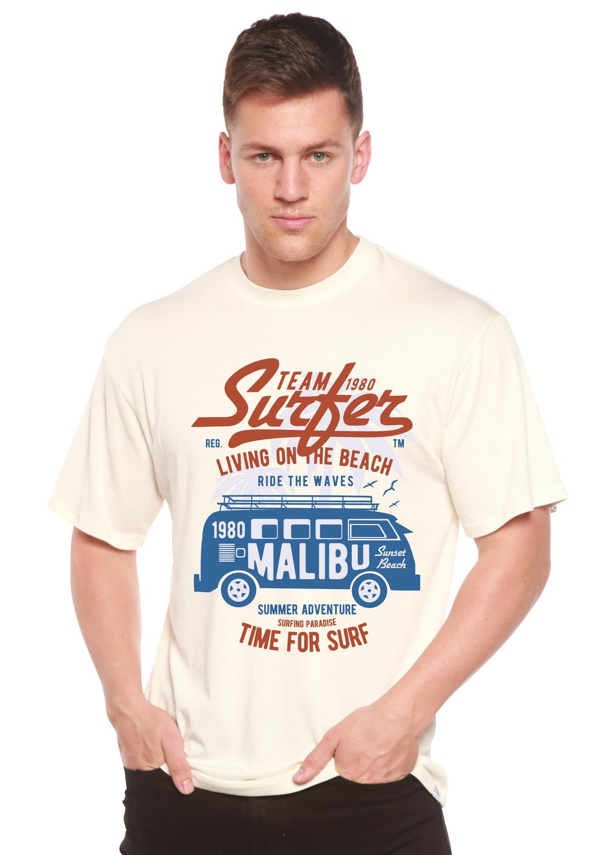 Team Surfer Spun Bamboo® Men's Bamboo Viscose/Organic Cotton Short Sleeve Graphic T-Shirt