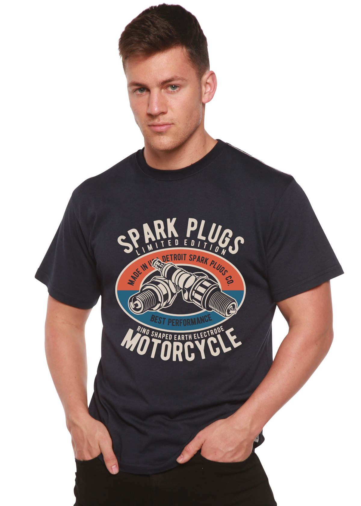 Spark Plugs Spun Bamboo® Men's Bamboo Viscose/Organic Cotton Short Sleeve Graphic T-Shirt