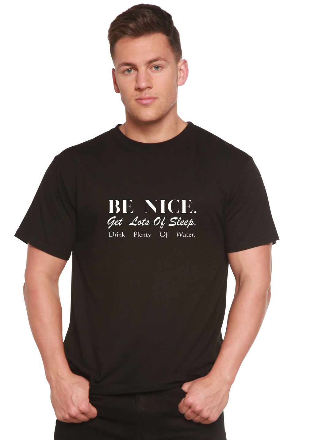 Be Nice Men's Bamboo Viscose/Organic Cotton Short Sleeve Graphic T-Shirt