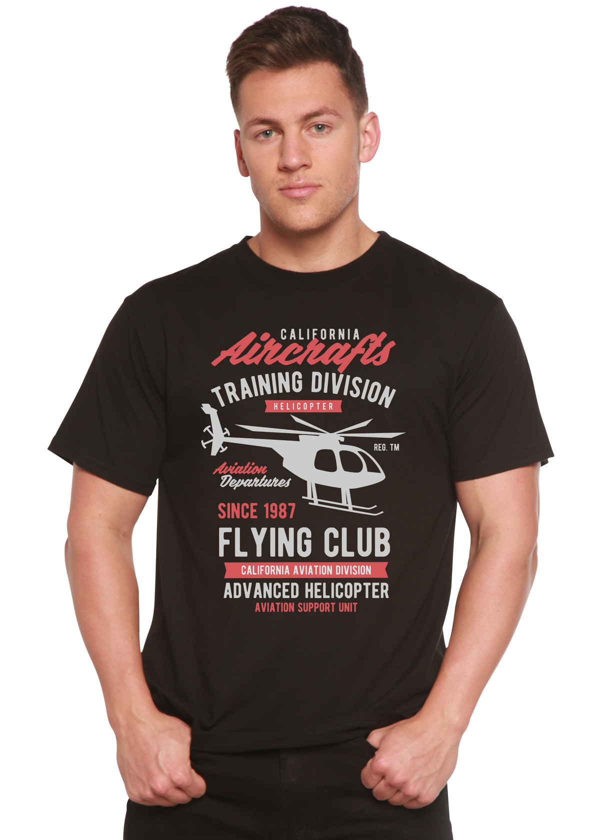 California Aircraft Men's Bamboo Viscose/Organic Cotton Short Sleeve Graphic T-Shirt